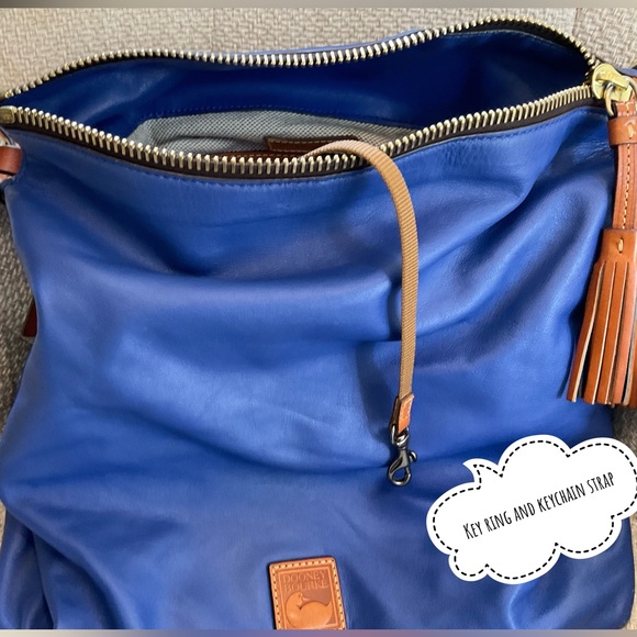 Dooney Bourke Newbury Leather Sloan Dixon Crossbody Bag Cobalt Blue & Tan 👜💙 - Picture 11 of 16